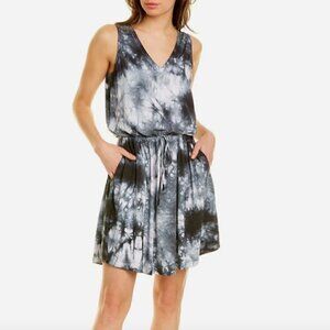 Sweaty Betty Take It Easy Drop Waist Dress In Black Tie Dye